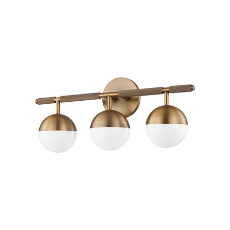 Troy Lighting Enson 3 Light Bath And Vanity 19.25 In. Patina Brass B1408-PBR