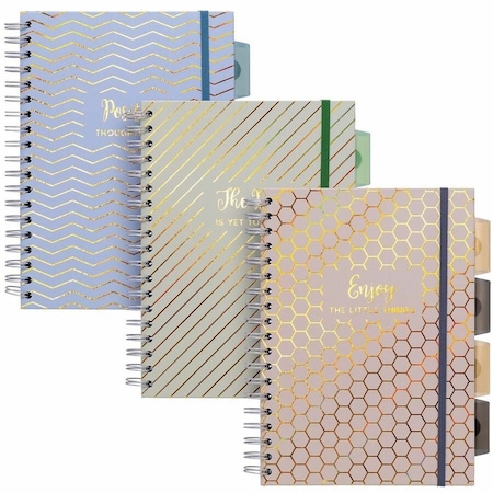 Pukka Pads Haze B5 Project Book, 7in. x 10in., 5-Subject, 3-Color Set 9975(AST)-HZE