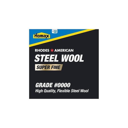 Homax #4/0 12 Pad Steel Wool, Super Fine Grade Gray, 12PK 10120000-6
