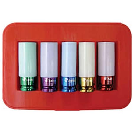 Astro 7835 5 Piece Impact Socket Set for Chrome Wheels, 5PK AO7835