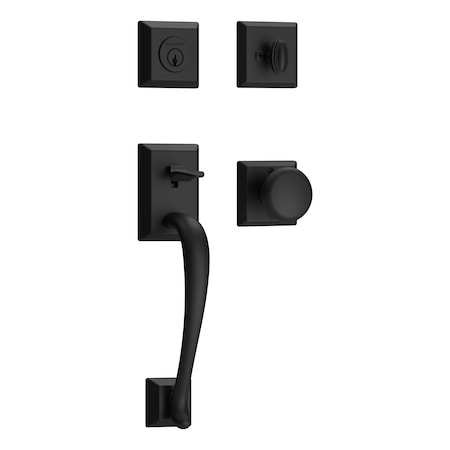 Baldwin Single Cylinder Napa Handleset Round Knob and Traditional Square Rose with 6AL Latch and Dual SCNAPXROUTSR190