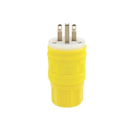 Leviton Industrial Grade Plug, Wetguard 15 Amp, 250 Volt 14W49