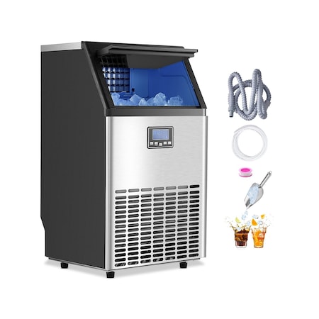 Vevor 100lbs/24H Commercial Ice Maker Freestanding Ice Cube Machine 45 Ice Cubes HZB-45