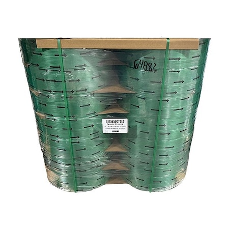 Zoro Select Plastic Strapping, 1,400 lb, Green, PK28 583514G40EW-AAR-PLT