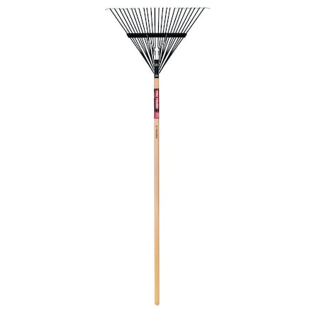 Truper 64.5 in. 24 Tine Steel Leaf Rake Wood Handle EMX-24-ACE