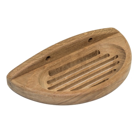 Homeroots Traditional Solid Teak Wall Mount Oval Soap Dish 475843