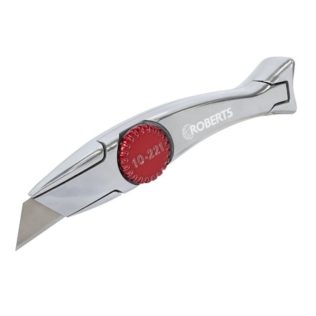 Roberts Utility Knife, 2-1/4 in L Blade, Stainless Steel Blade, Contoured Handle 10-221