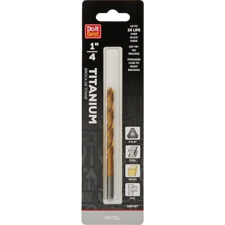 Do It Best 1/4'' Titanium Drill Bit QJDIB-DB-012