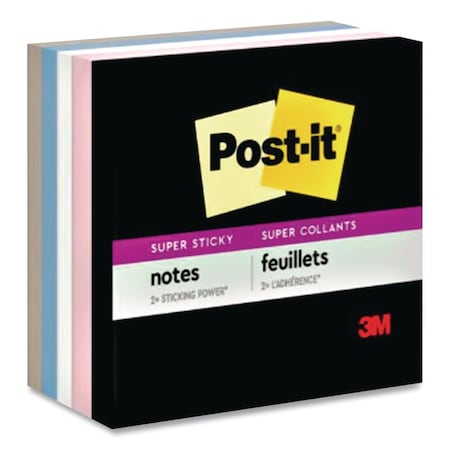 Post-It Pads in Simply Serene Colors, Unruled, 3 x 3, (2) Pads of 45 Sheets, (1) Pad of 35 Sheets, 3PK 3321-SSNE