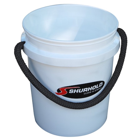 Shurhold World's Best Rope Handle Bucket, 5 Gallon, White 2451