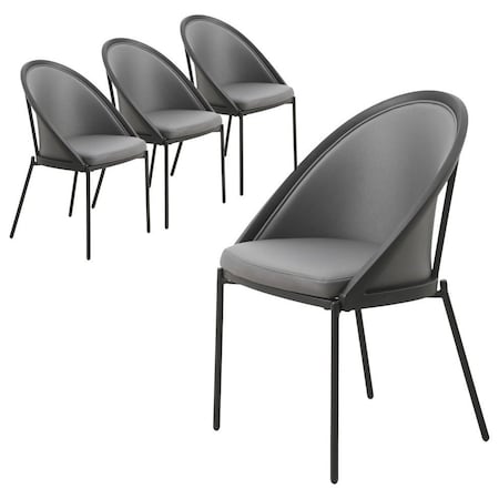 Leisuremod Urbane Collection Modern Dining Chair in Charcoal, 4PK UC21CH4