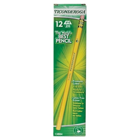 Ticonderoga PENCIL EXTRA HARD YELLOW 12CT 13884