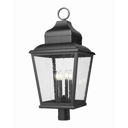 Z-Lite Raphael Sand Black 4 Light Outdoor Post Mount Fixture 5029PHXLR-BK