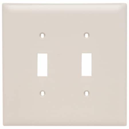 Legrand TradeMaster Wallplate, 4.87 in L, 4.93 in W, 2 -Gang, Nylon, Light Almond TPJ2LACC10
