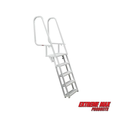 Extreme Max 3005.3916 Deluxe Flip-Up Dock Ladder with Welded Step Assembly - 5-Step 3005.3916