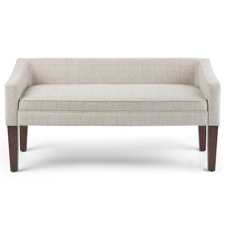 Homeroots 50in Platinum and Brown Fabric and Wood Upholstered Bench 642316