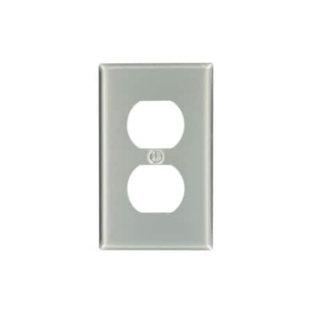 Leviton Wall Plate, Duplex Outlet, Aluminum 83003