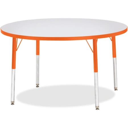 Jonti-Craft Berries Round Activity Table, 42 in. Diameter, E-height, Freckled Gray/Orange/Gray 6468JCE114