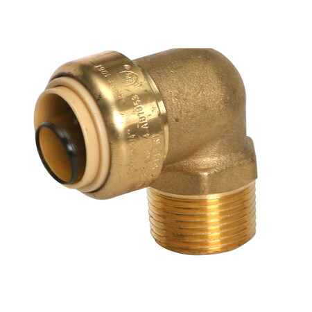 Usa Industrials SharkBite Push to Connect Tube Fitting, Brass, Male Elbow, 1 in Tube x 1 in NPT Male ZUSA-TF-PTC-LFBR-44