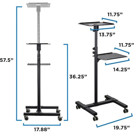 Mount-It Adjustable Rolling Computer Desk MI-7943