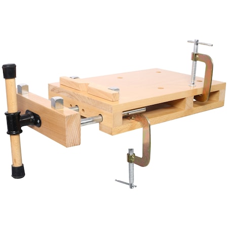 Wrightmaster 20.5 in. Portable Beechwood Workbench Vise with Quick-Release & 2 G-Clamps ZR-P210780