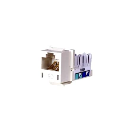 Hubbell Premise Wiring Jack, Office White, Cat6 HXJ6OW