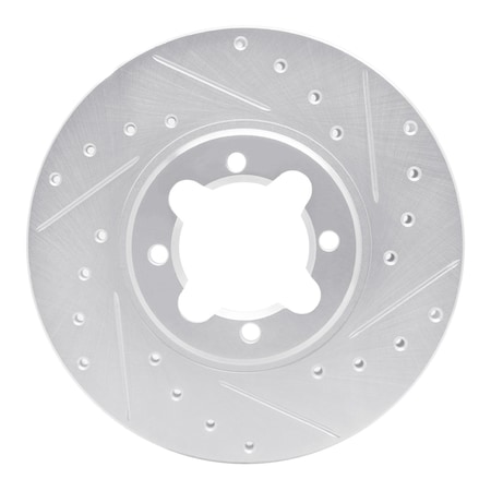 Dynamic Friction Co DFC Brake Rotor - Drilled and Slotted - Silver 631-76013R
