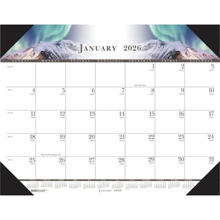 House Of Doolittle 22 x 17" One-Color Photo Monthly Desk Pad Calendar, Nature HOD140HD