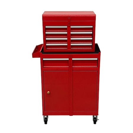 Wrightmaster 5-Drawer Heavy Duty Steel Rolling Tool Chest Combo with Lockable Wheels, Detachable Top, Lock-System ZRO532919