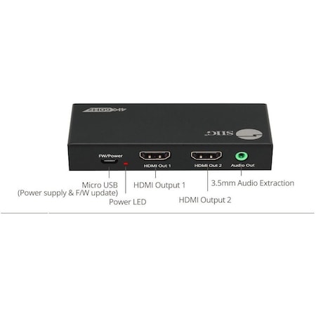 Siig HDMI SWITCHER OR SPLITTER, UP TO 4K60HZ HDR, EDID, DOWNSCALING 4K60HZ TO 1080P60 CE-H26D11-S1