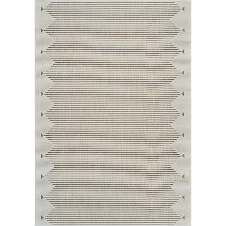 Homeroots 4' X 6' Beige And Brown Geometric Distressed Indoor Outdoor Area Rug 558753