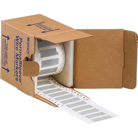 Brady PermaSleeve Heat Shrink Wire and Cable Labels 1/2 in. for 3 in., 1 in. Gray Double-Sided 3PS-500-2-GY-S-2