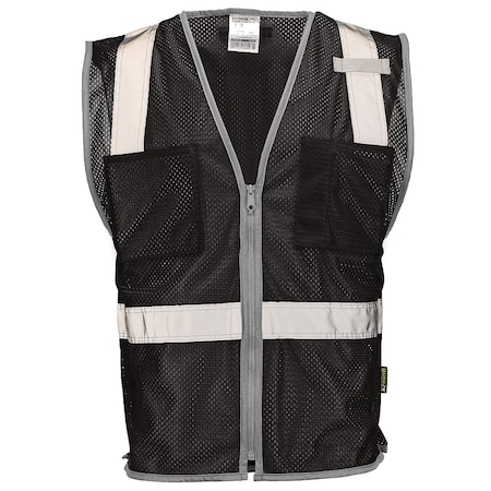 Dome75 Hi-Vis Safety Vest 2X/3X Class Non-ANSI/Enhanced Visibility , Zipper 2 Pockets, 1 Mic Tab DV1281