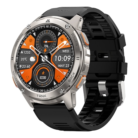 Kospet TANK T3 Special Edition 1.43-In. AMOLED Smartwatch with Stainless Steel Band Silver P-TS003-S