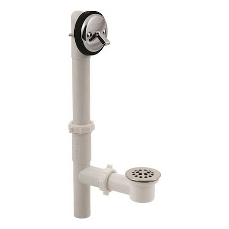 Gerber Plumbing Classics 1-1/2 in. White PVC Bath Waste and Overflow Drain in Chrome 0041510