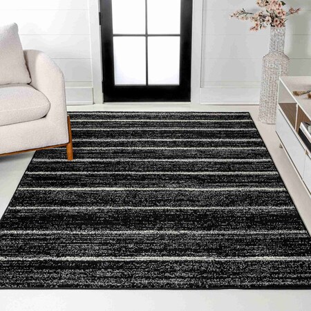 Jonathan Y Williamsburg Minimalist Stripe Black/Cream 3 ft. x 5 ft. Area Rug MOH201F-3