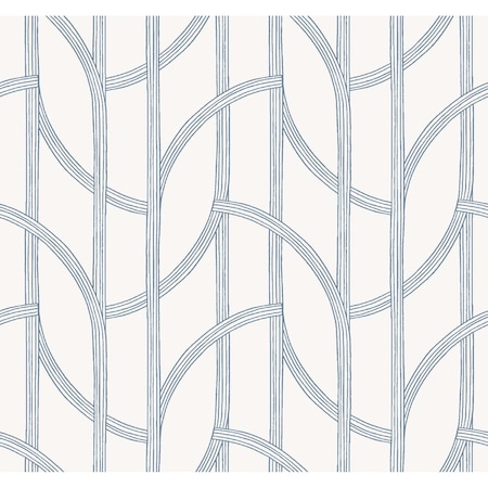 A-Street Prints Salvo Navy Curved Contours Wallpaper 4172-82010