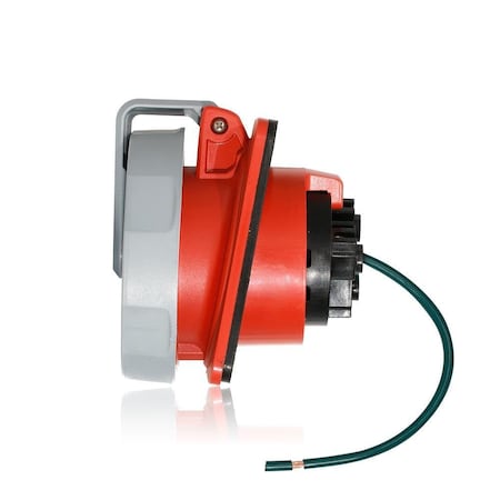 Leviton Pin & Sleeve Receptacle, 30 A, 480V AC, Three Phase, 3 Pole, IEC Grounding, Red, NEMA 3R, 4X, 6P, 12 430R7WLEV