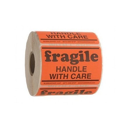 Bubblefast 500 3'' x 2'' Fragile-Handle With Care Labels 500 Fragile
