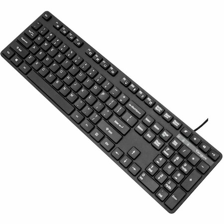 Targus Targus USB Wired Keyboard - Cable Connectivity - USB Interface - 108 Key - QWERTY Layout - PC, Mac - Black AKB30US