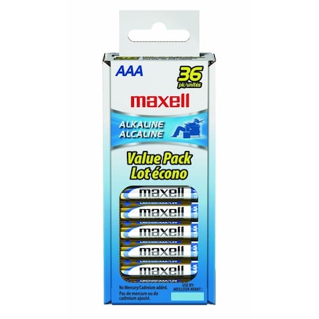 Maxell LR03 AAA ALKALINE IN REUSABLE BOX LOOSE BATTERIES 36PK 723815