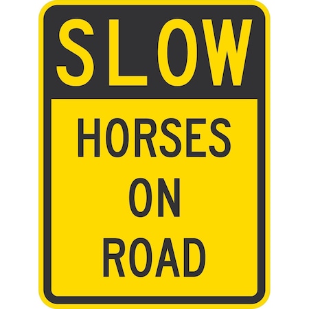 Lyle Slow Horses On Road, 18x24, High Intensity Prismatic, Yellow G-10325-HI_18x24
