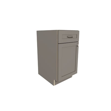 Rigel Cabinetry Kitchen Base Cabinet, 18 in W, 1-Door/1-Drawer, Gray, Solid Wood RTA - 806189
