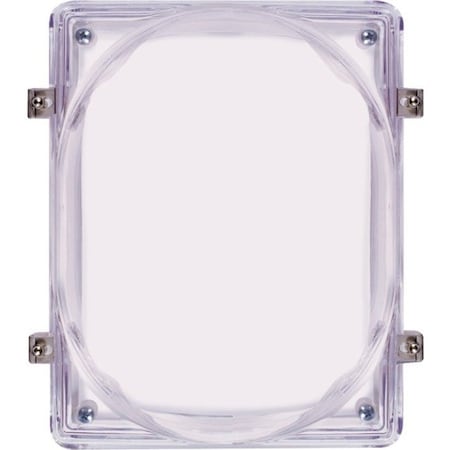 Safety Technology International Audible and Strobe Guard, Polycarbonate, Flush Mount, 6 1/2 in W x 8 1/2 in H x 4 in D, Clear STI-1221E