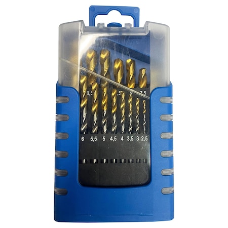 Multicomp Pro Twist Drill Bit Set, 19 Pieces of 1/1.5/2/2.5/3/3.5/4/4.5/5/5.5/6/6.5/7/7.5/8/8.5/9/9.5/10mm MP013271