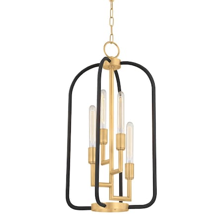 Hudson Valley Lighting Angler 4 Light Lantern 15 In. Aged Brass 8314-AGB