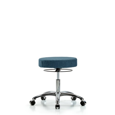 Blue Ridge Ergonomics Desk Stool, Chrome, Fabric, Casters, Blu BR-FDHSO-CR-CC-F43