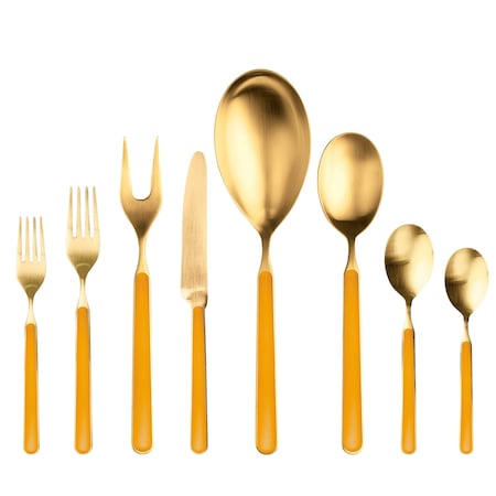 Mepra Fantasia Ice Gold Flatware Set - 43 Pieces - Mustard 10O722043OI