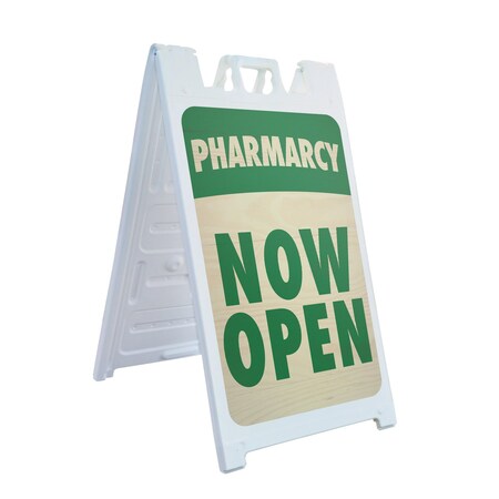 Signmission Pharmacy, A-Frame & 2 Decals Installed, Heavy-Duty Plastic Frame SBHD-D-2436-30412