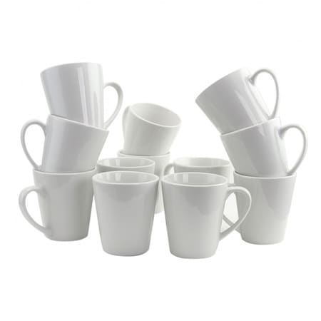 Gibson Home Noble Court 12 oz. Mug Set in White, 12PK 108048.01